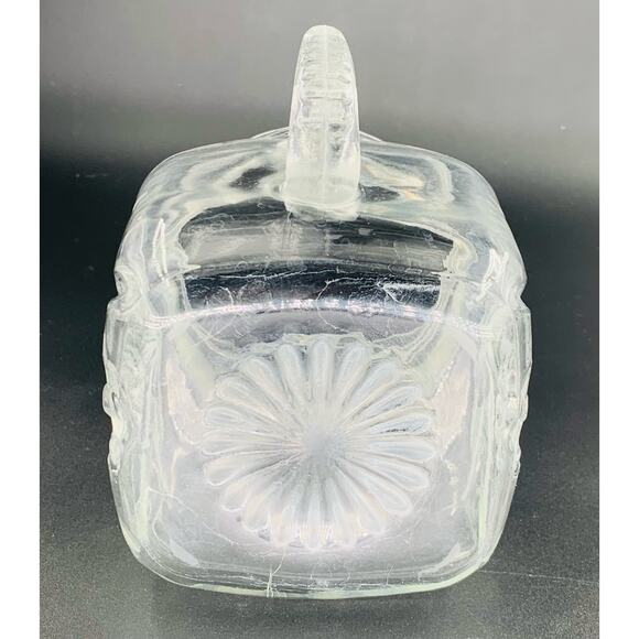 Anchor Hocking Glass Pitcher Small 40 Oz Pressed Square Star Handle Pour Spout - Picture 5 of 9